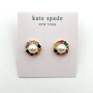 KS082-Kate Spade crystals and pearl earrings
